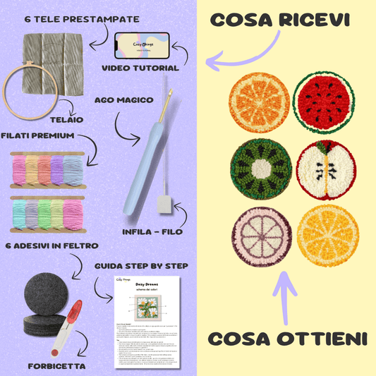Kit 6 Sottobicchieri - Fruit Passion