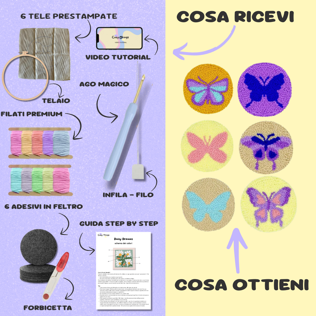 Kit sottobicchieri - Butterflies